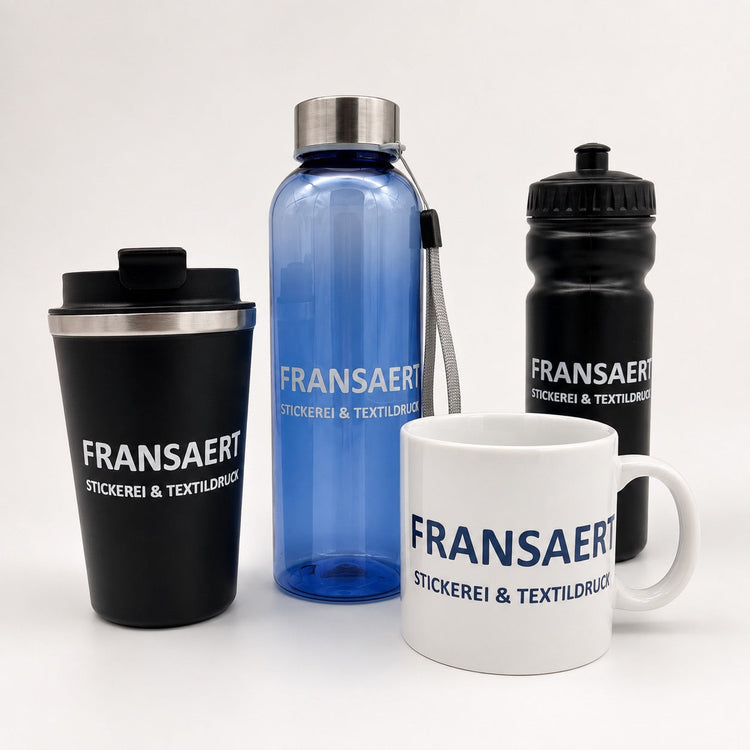 Trinkflaschen & Becher mit Logo bedrucken lassen