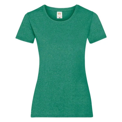 Fransaert Preisbewusst Damen T-Shirt mit Logo – Fruit of the Loom Ladies Valueweight in heather green