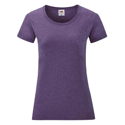 Fransaert Preisbewusst Damen T-Shirt mit Logo – Fruit of the Loom Ladies Valueweight in heather purple
