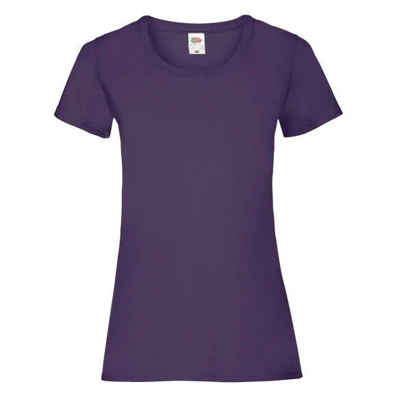 Fransaert Preisbewusst Damen T-Shirt mit Logo – Fruit of the Loom Ladies Valueweight in purple
