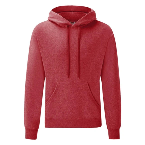Fruit of the Loom Classic Hooded Sweat 62-208-0 heather red