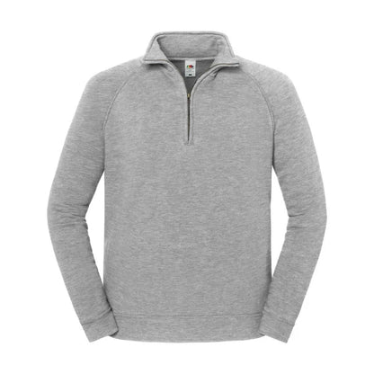 Fruit of the Loom Iconic Premium Zip Neck Sweat 62-288-0 athletic heather