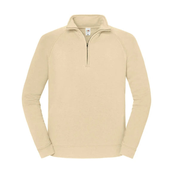 Fruit of the Loom Iconic Premium Zip Neck Sweat 62-288-0 desert sand