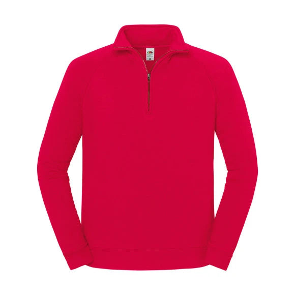 Fruit of the Loom Iconic Premium Zip Neck Sweat 62-288-0 red