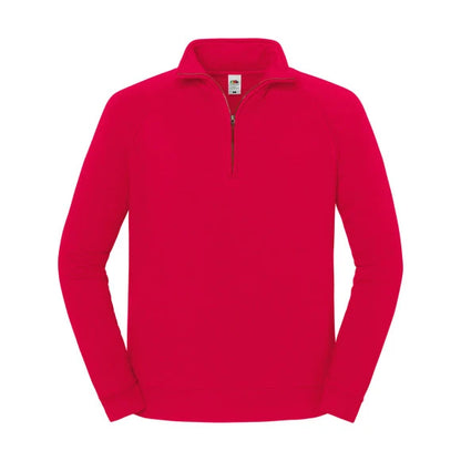Fruit of the Loom Iconic Premium Zip Neck Sweat 62-288-0 red
