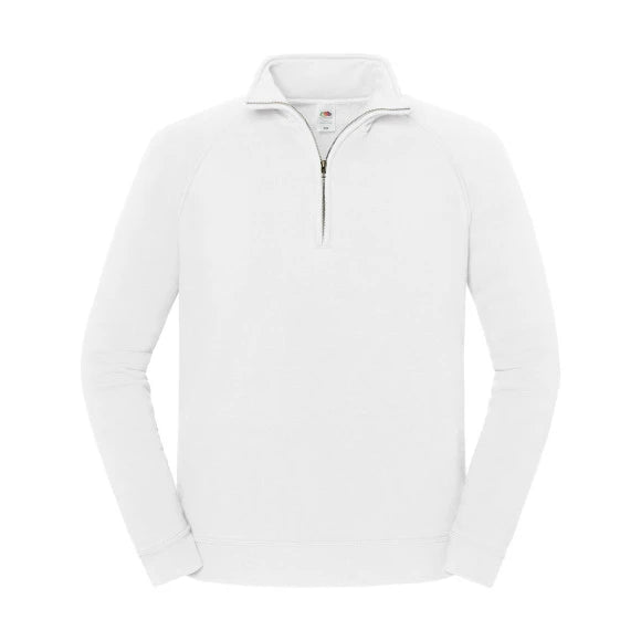 Fruit of the Loom Iconic Premium Zip Neck Sweat 62-288-0 white
