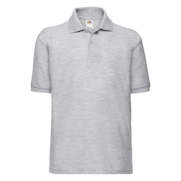Fruit of the Loom Kids 65/35 Polo 63-417-0 heather grey