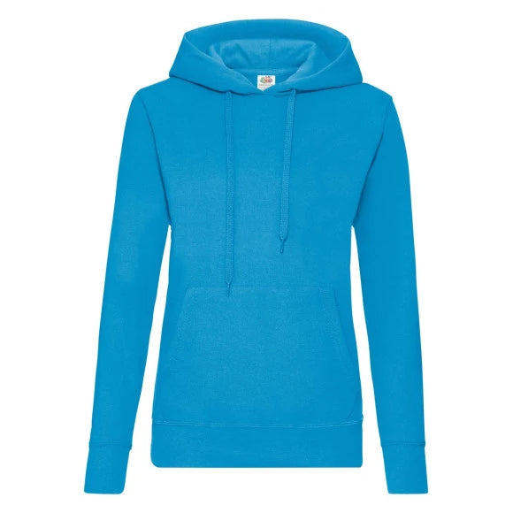 Fruit of the Loom Ladies Classic Hooded Sweat 62-038-0 azure blue