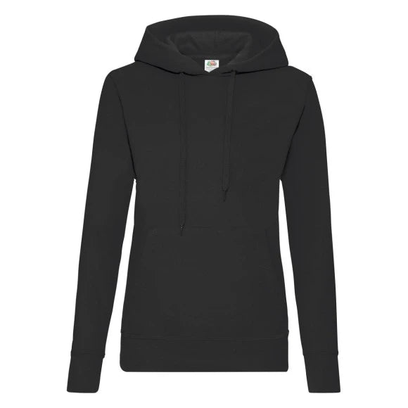 Fruit of the Loom Ladies Classic Hooded Sweat 62-038-0 black
