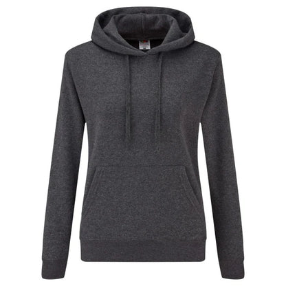 Fruit of the Loom Ladies Classic Hooded Sweat 62-038-0 dark heather grey