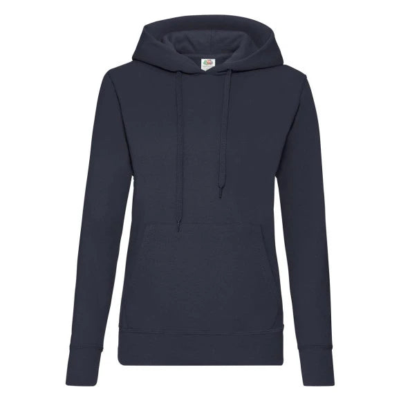 Fruit of the Loom Ladies Classic Hooded Sweat 62-038-0 deep navy