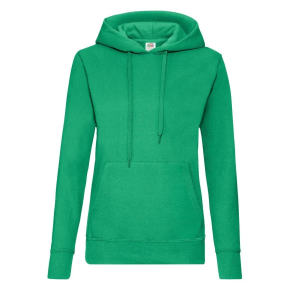 Fruit of the Loom Ladies Classic Hooded Sweat 62-038-0 kelly green