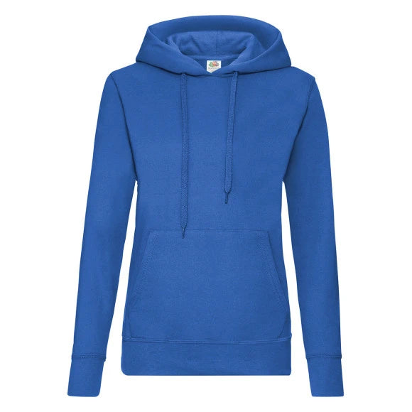 Fruit of the Loom Ladies Classic Hooded Sweat 62-038-0 royal blue