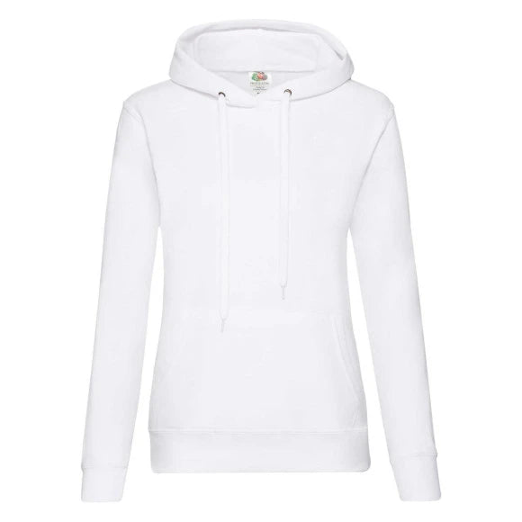 Fruit of the Loom Ladies Classic Hooded Sweat 62-038-0 white