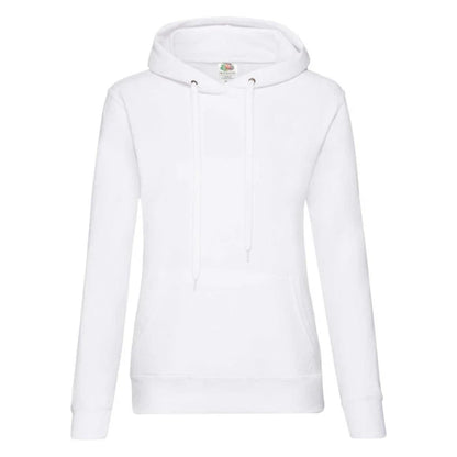 Fruit of the Loom Ladies Classic Hooded Sweat 62-038-0 white