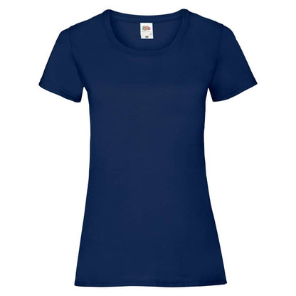 Fransaert Preisbewusst Damen T-Shirt mit Logo – Fruit of the Loom Ladies Valueweight in navy
