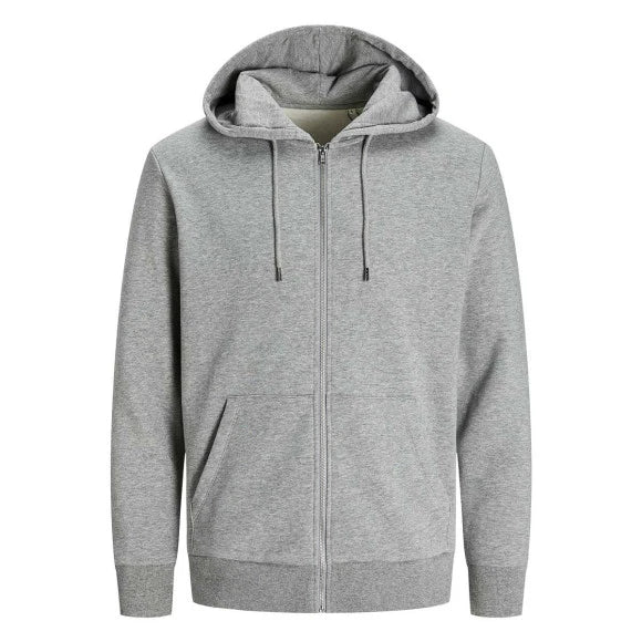 Jack & Jones Blanks Day Zip Hooded Sweat BLK3907 Light Grey Melange