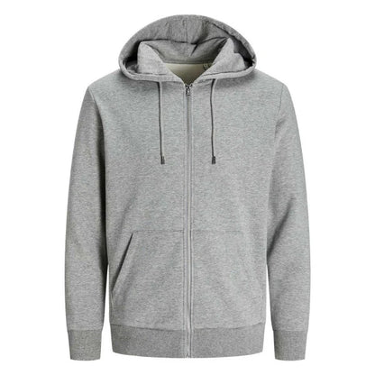 Jack & Jones Blanks Day Zip Hooded Sweat BLK3907 Light Grey Melange