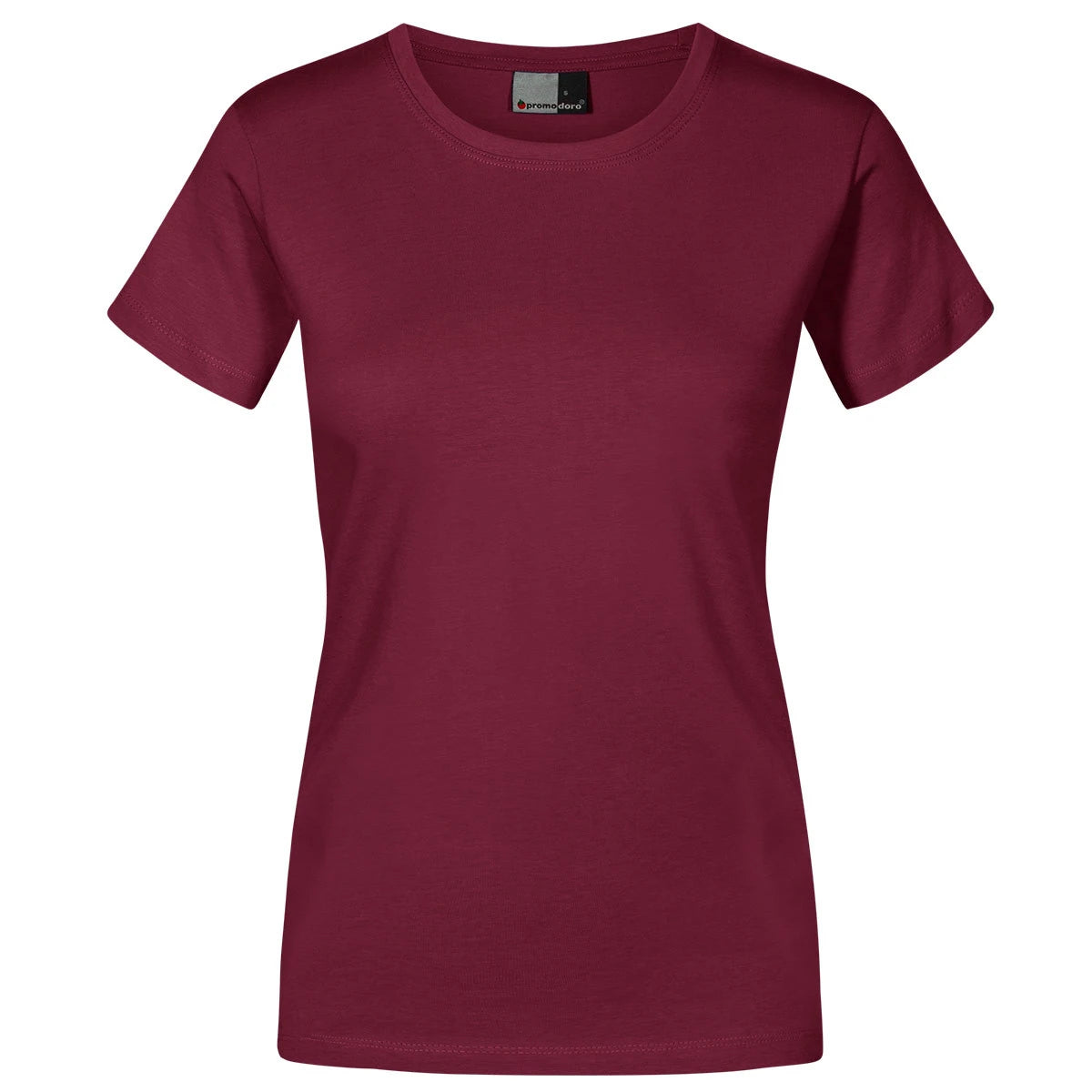 Fransaert Premium Damen T-Shirt mit Logo – Promodoro Women’s Premium-T 3005 in burgundy