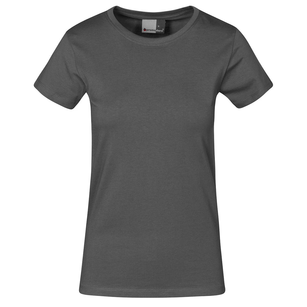 Fransaert Premium Damen T-Shirt mit Logo – Promodoro Women’s Premium-T 3005 in steel grey