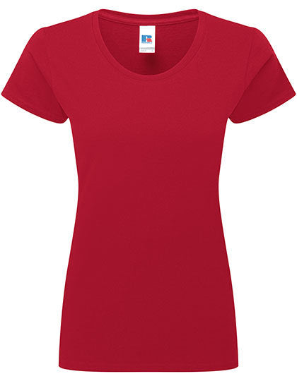 Fransaert Standard Damen-T-Shirt mit Logo – Russell Ladies Authentic Classic T classic red