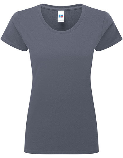 Fransaert Standard Damen-T-Shirt mit Logo – Russell Ladies Authentic Classic T convoy grey