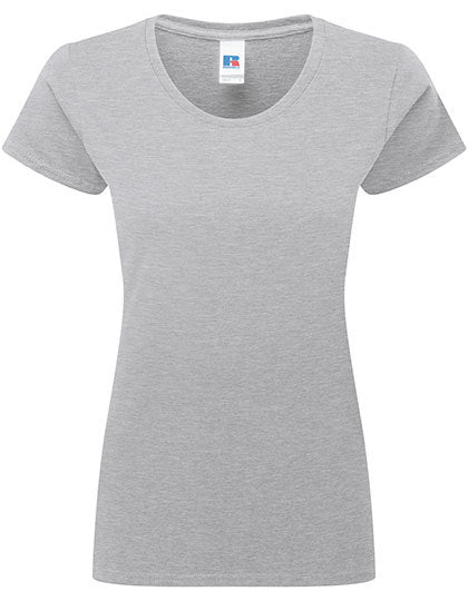 Fransaert Standard Damen-T-Shirt mit Logo – Russell Ladies Authentic Classic T light oxford