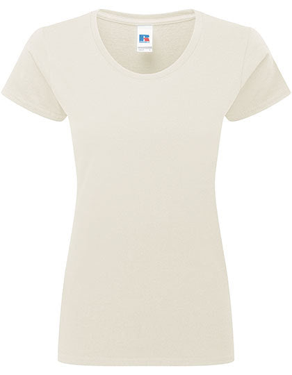 Fransaert Standard Damen-T-Shirt mit Logo – Russell Ladies Authentic Classic T natural