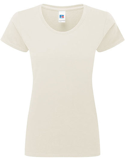 Fransaert Standard Damen-T-Shirt mit Logo – Russell Ladies Authentic Classic T natural