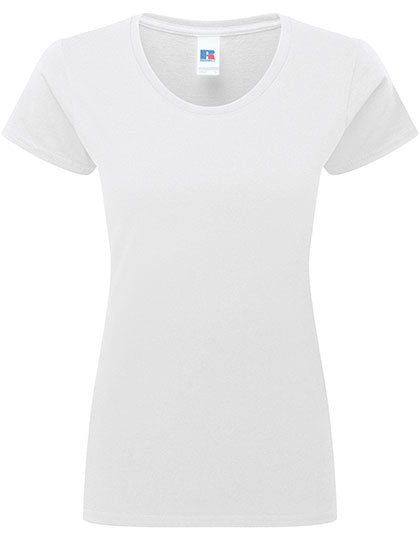 Fransaert Standard Damen-T-Shirt mit Logo – Russell Ladies Authentic Classic T white