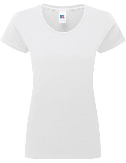 Fransaert Standard Damen-T-Shirt mit Logo – Russell Ladies Authentic Classic T white